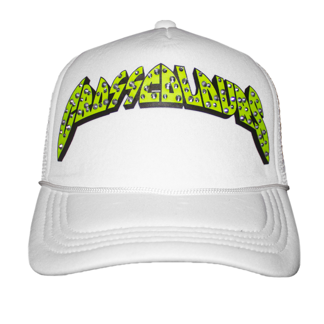 Cross Colours Studded Rock of Ages Trucker Hat - White