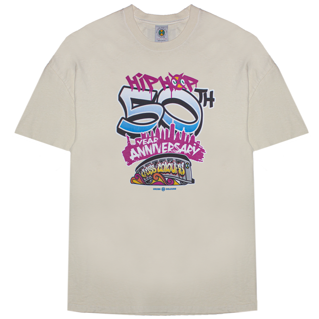 Cross Colours Hip Hop 50th Anniversary T-shirt - Large Chest Graphic