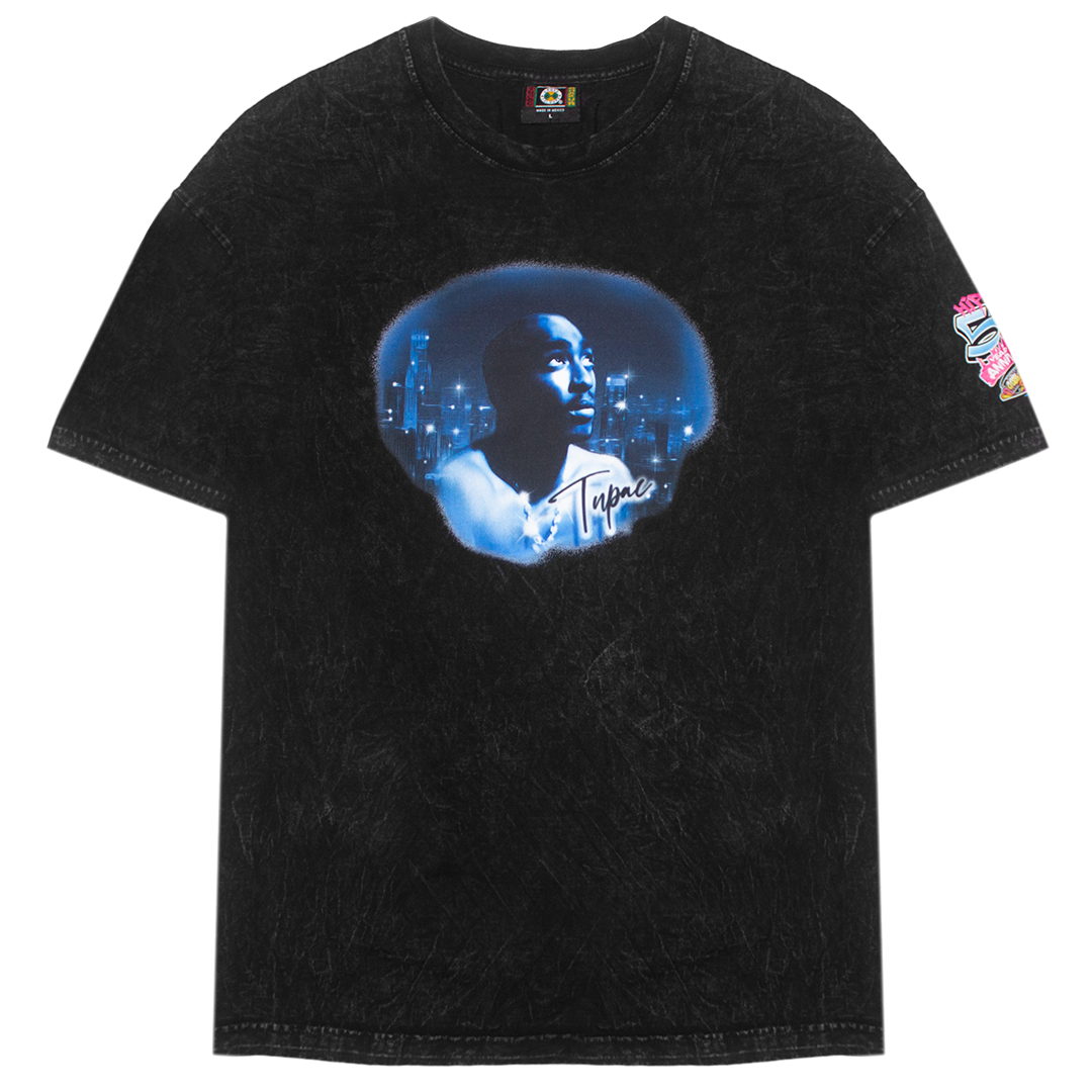 Cross Colours Tupac City Lights Airbrushed T-shirt - Black Mineral