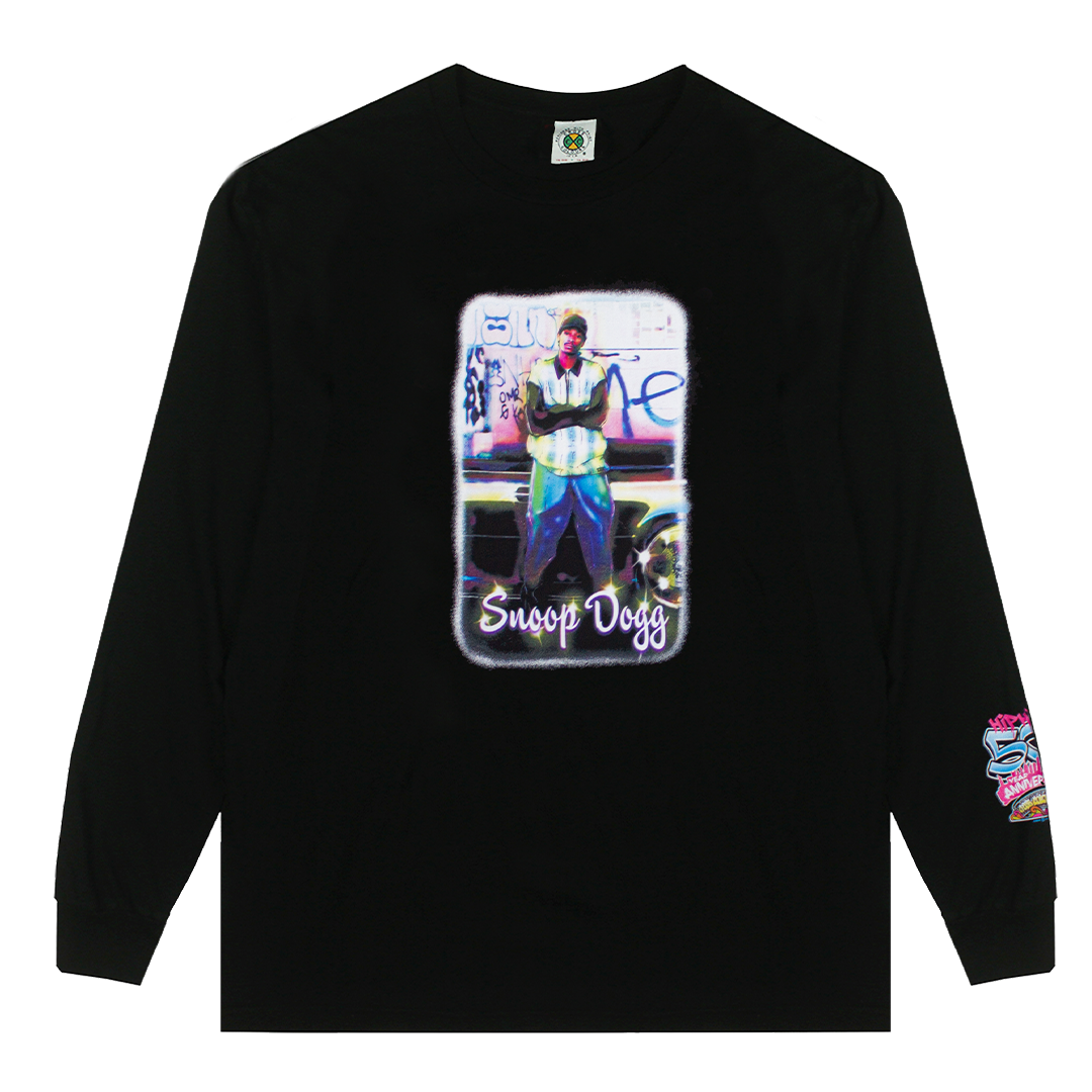 Cross Colours Snoop Dogg Airbrushed Sparks LS T-shirt - Black