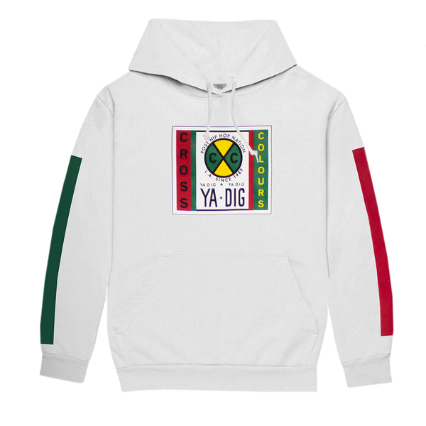 Cross Colours Label Logo Hoodie - White