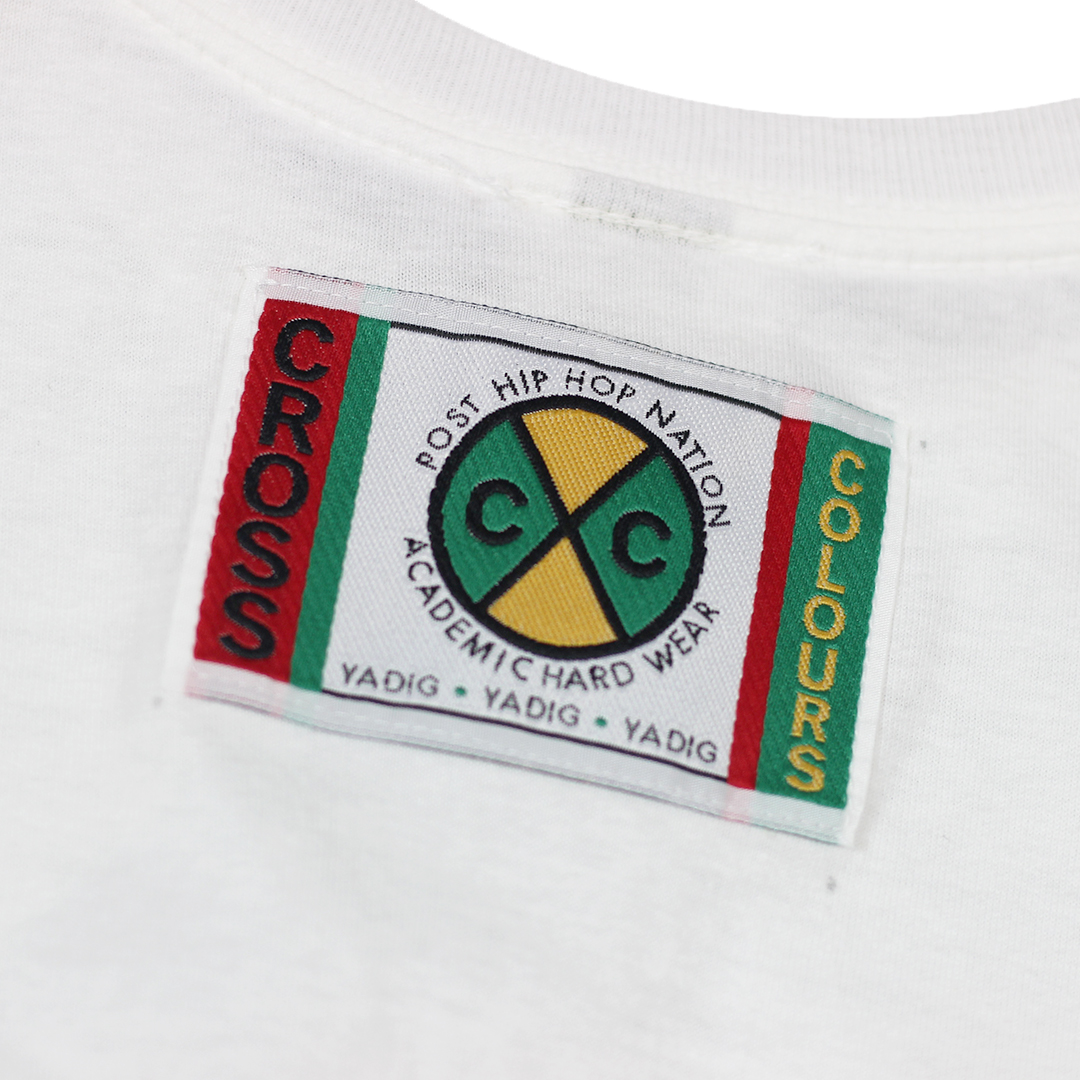 Cross Colours Label Logo L/S T-Shirt - White
