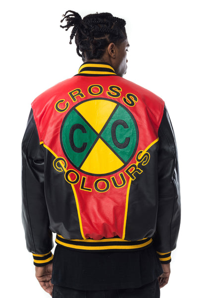 Cross Colours Do Baseball Leather Jacket
