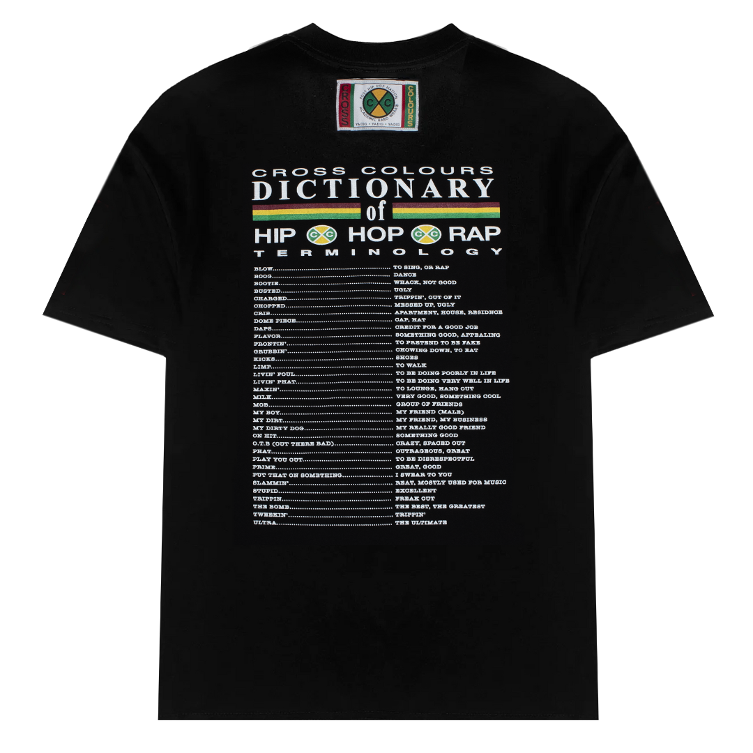 Cross Colours Hip Hop Dictionary T-Shirt - Black