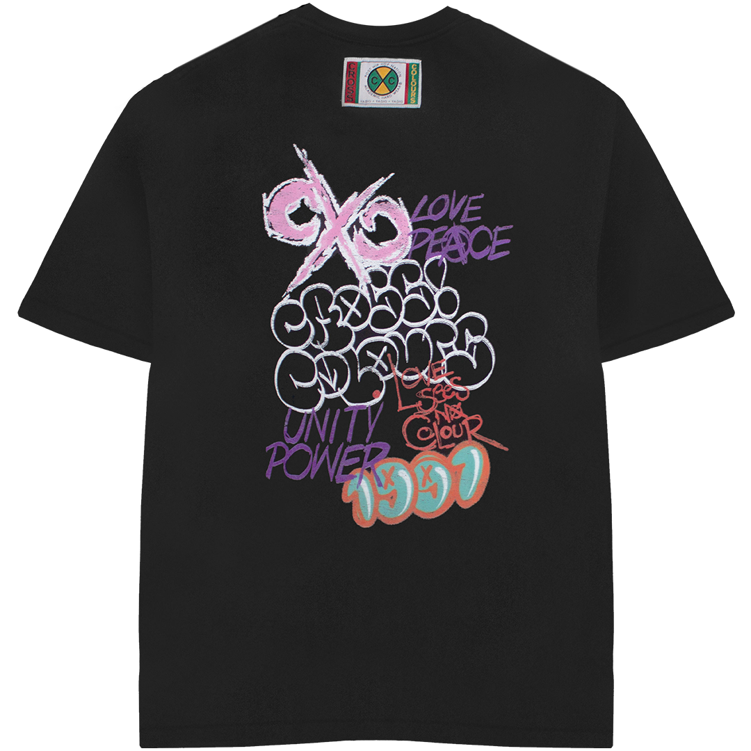 Cross Colours Graffiti T-shirt - Midnight Vintage Black