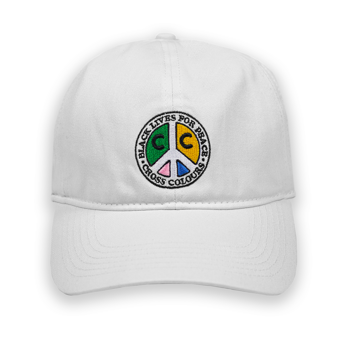Cross Colours Black Lives For Peace Dad Hat - White