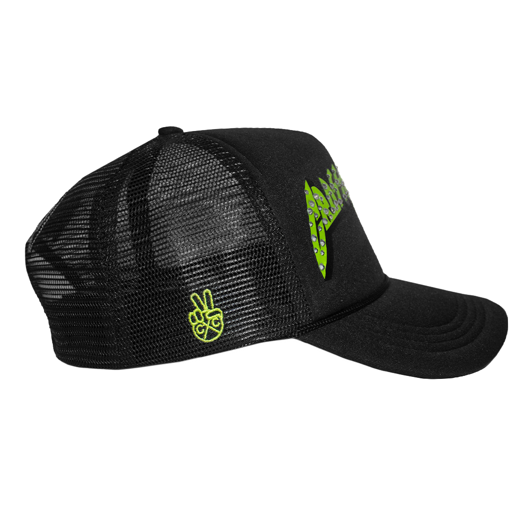 Cross Colours Studded Rock of Ages Trucker Hat - Black