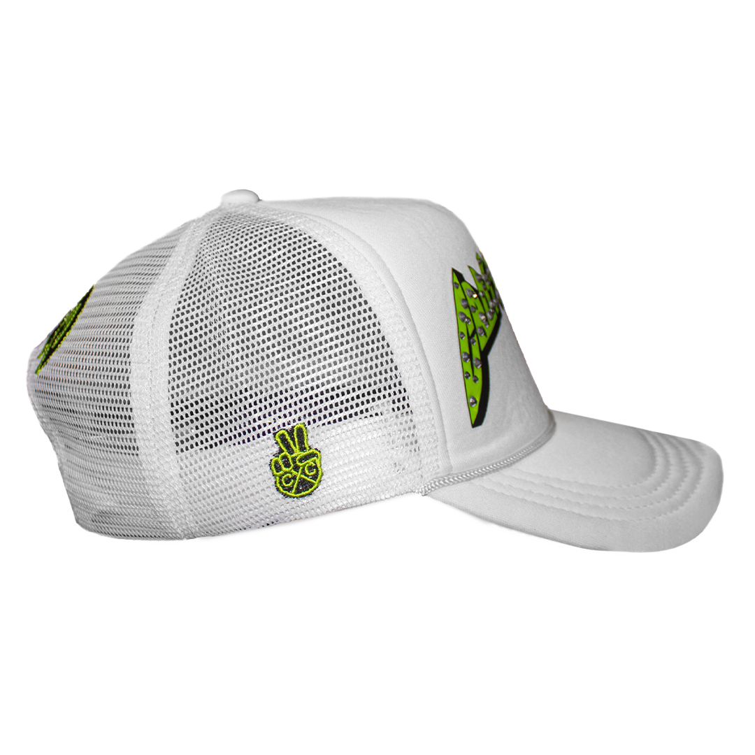 Cross Colours Studded Rock of Ages Trucker Hat - White