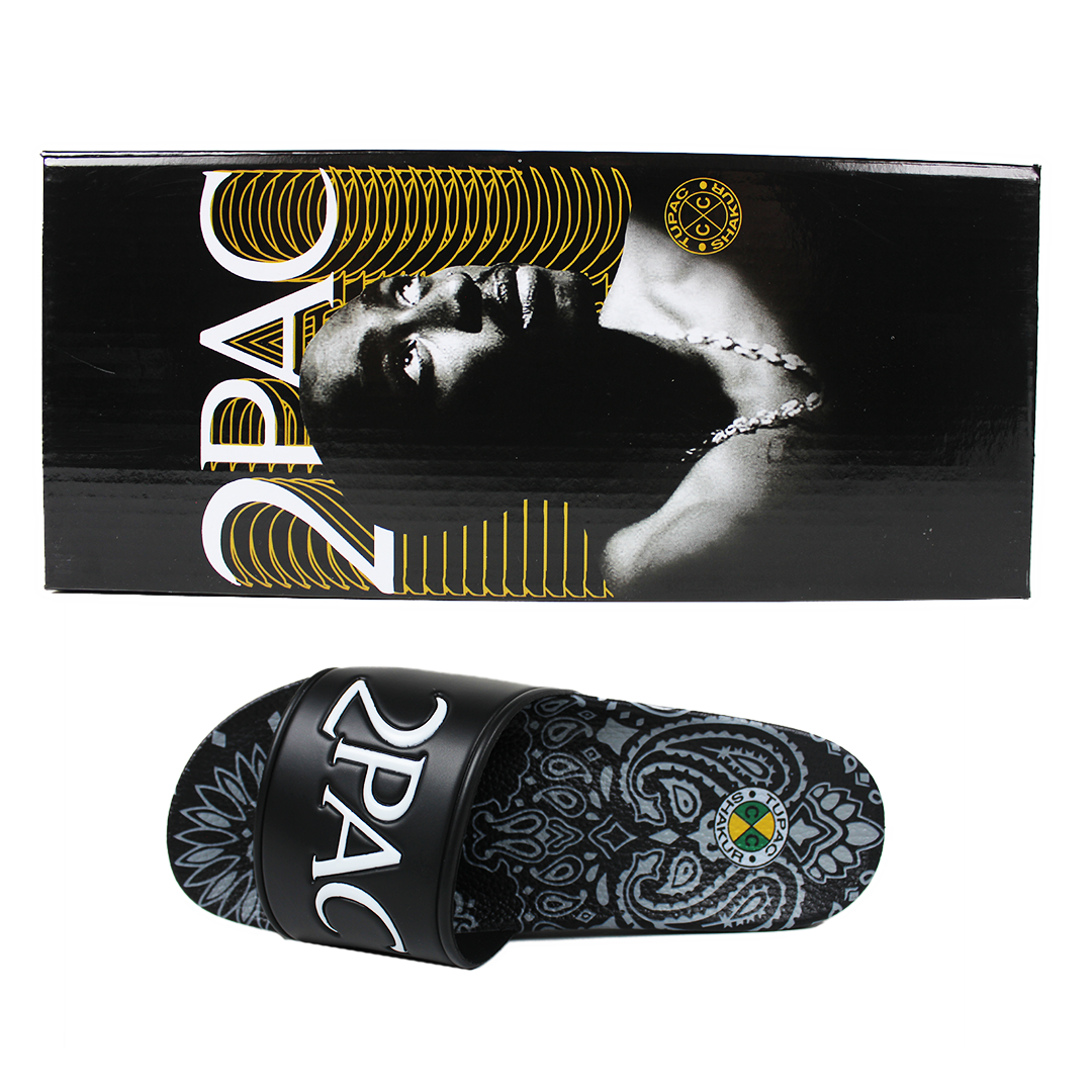 2Pac Paisley Slides (Men's) - Black