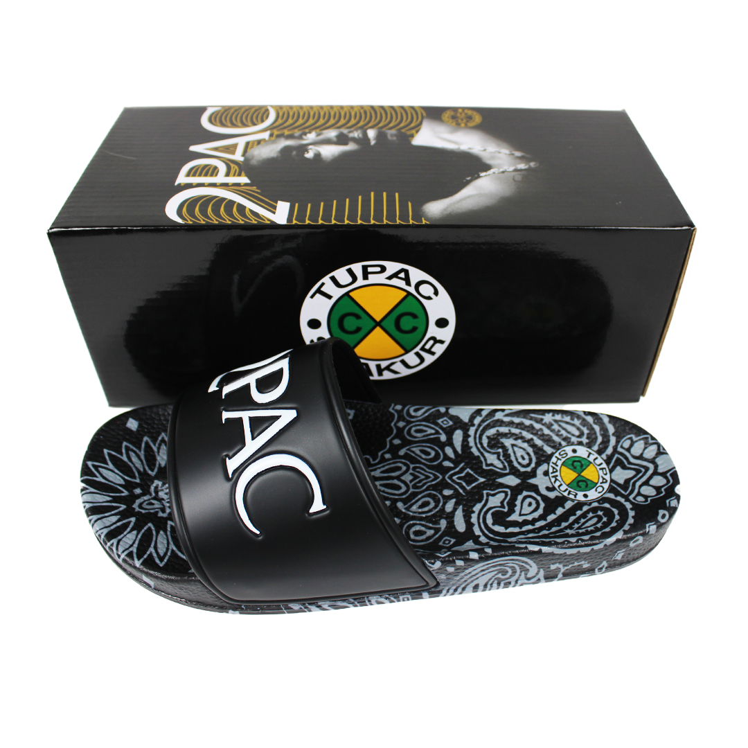 2Pac Paisley Slides (Men's) - Black