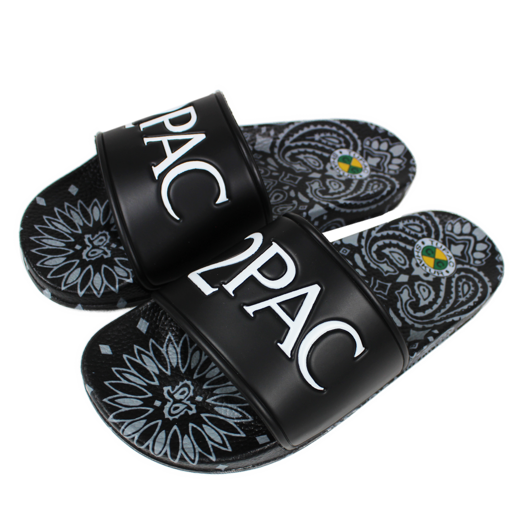 2Pac Paisley Slides (Men's) - Black