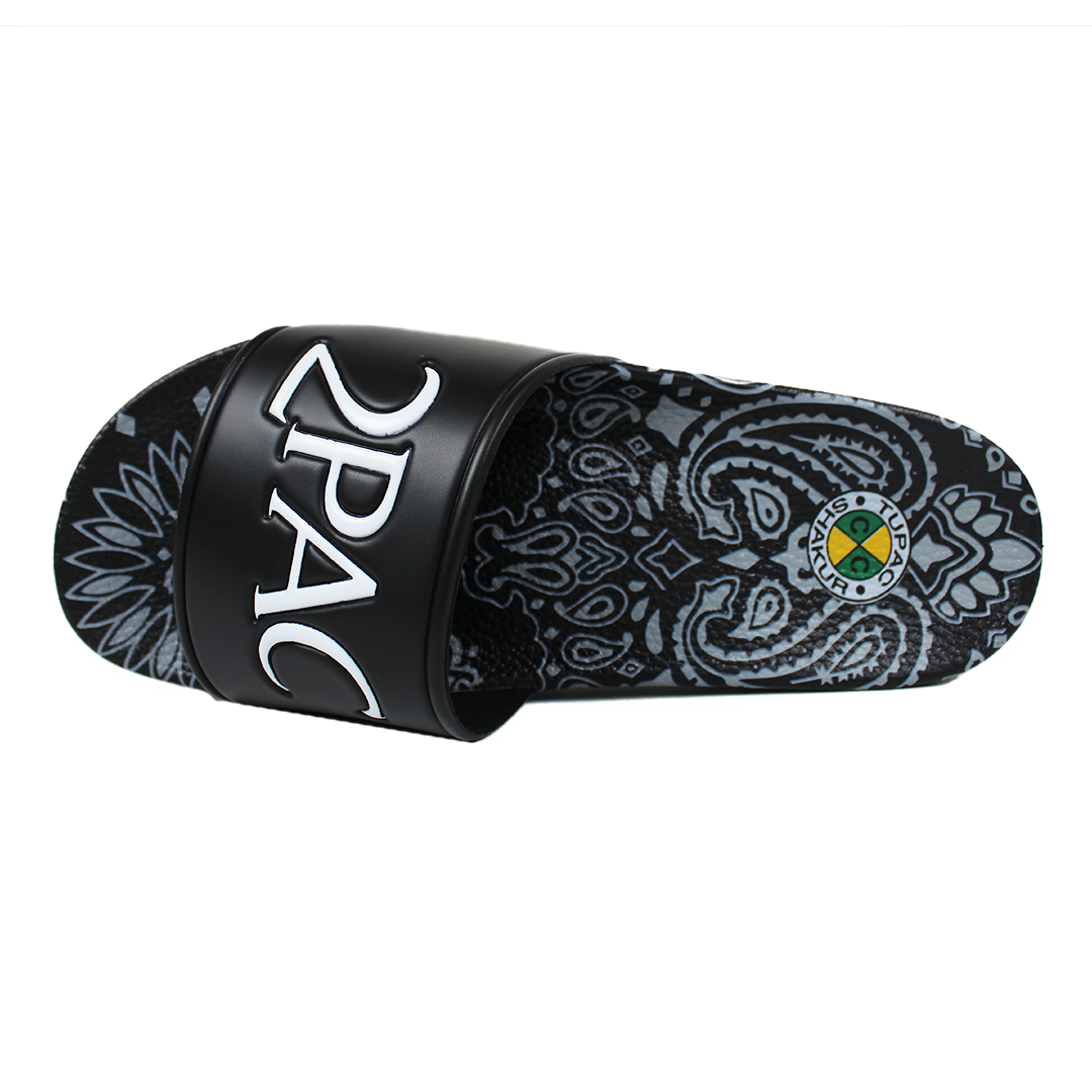 2Pac Paisley Slides (Men's) - Black