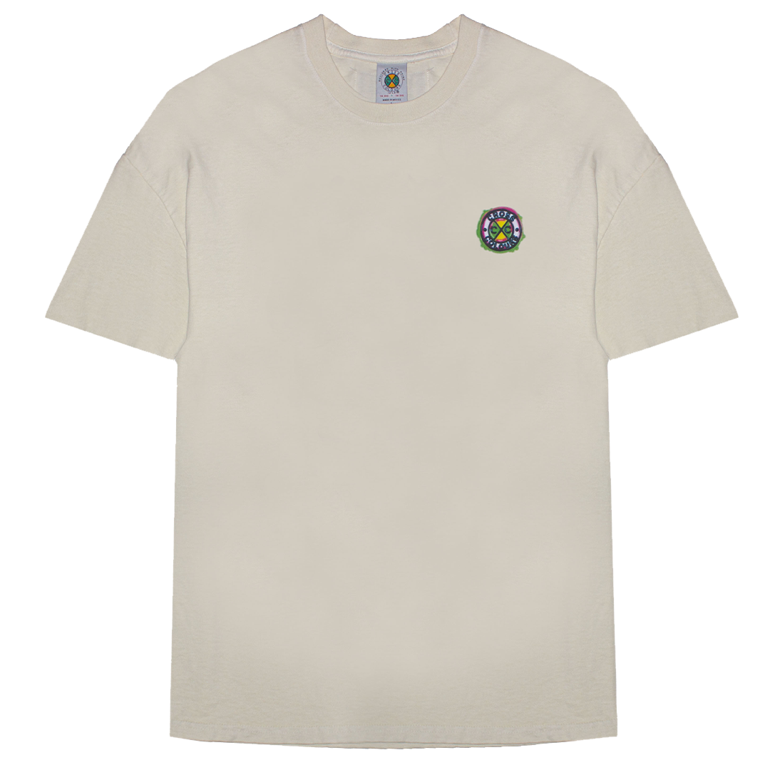 Cross Colours Airbrushed Classic Circle Logo T-shirt - Off White