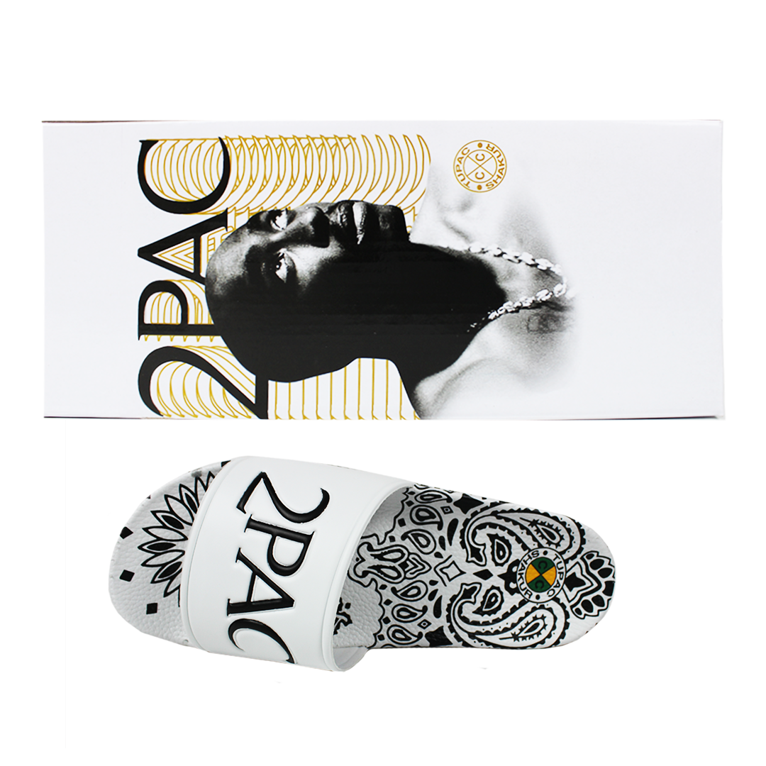 2Pac Paisley Slides (Mens) - White