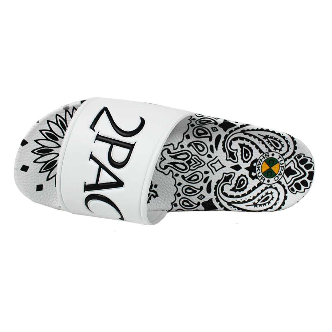 2Pac Paisley Slides (Mens) - White