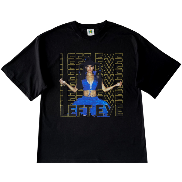 Left Eye Rcos c1281LPO-BLK-Left-Eye-Cross-Colours-Pose-T-Shirt-black-front-flat ...