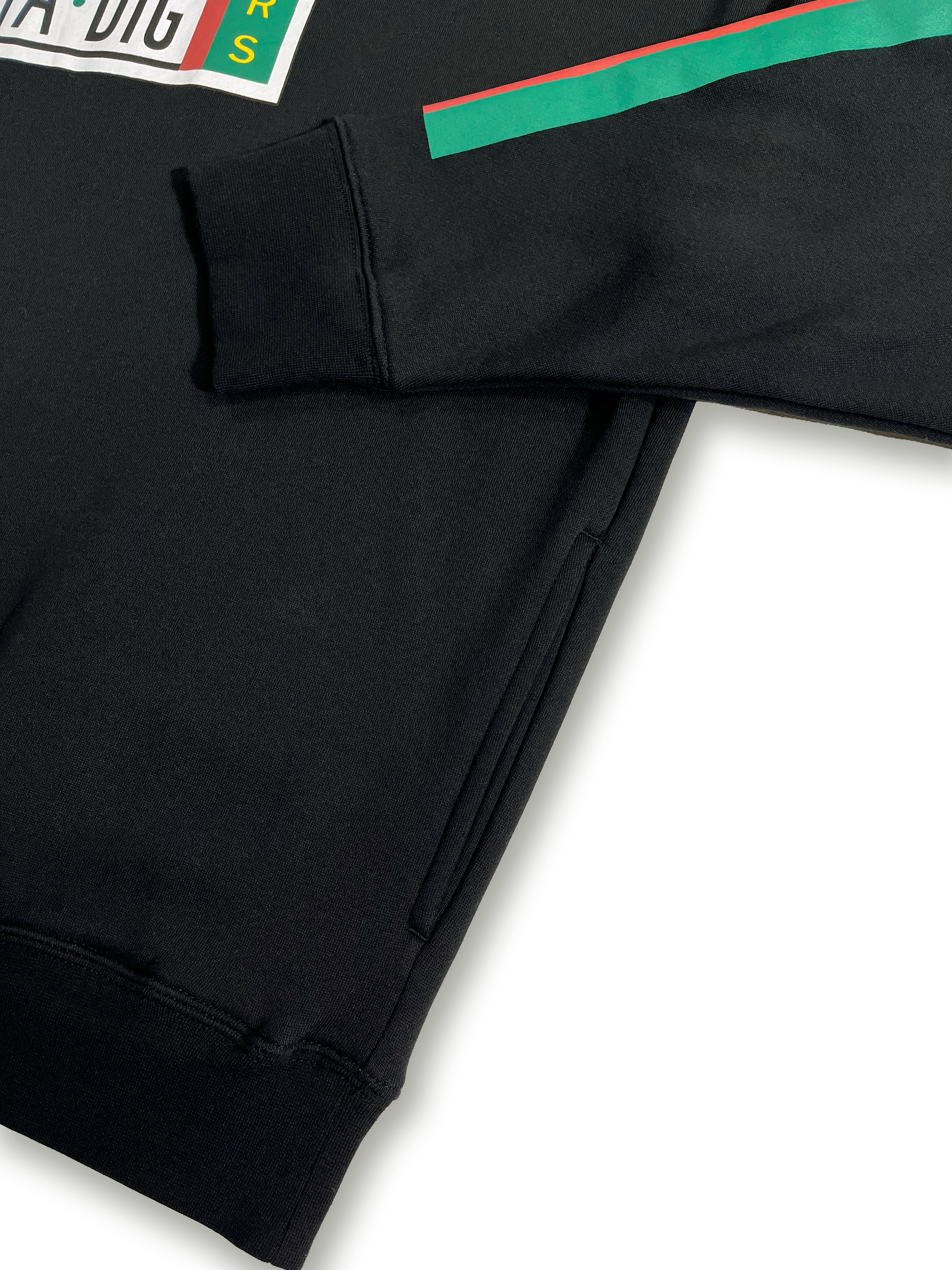 Cross Colours Label Logo Side Pocket Hoodie - Black