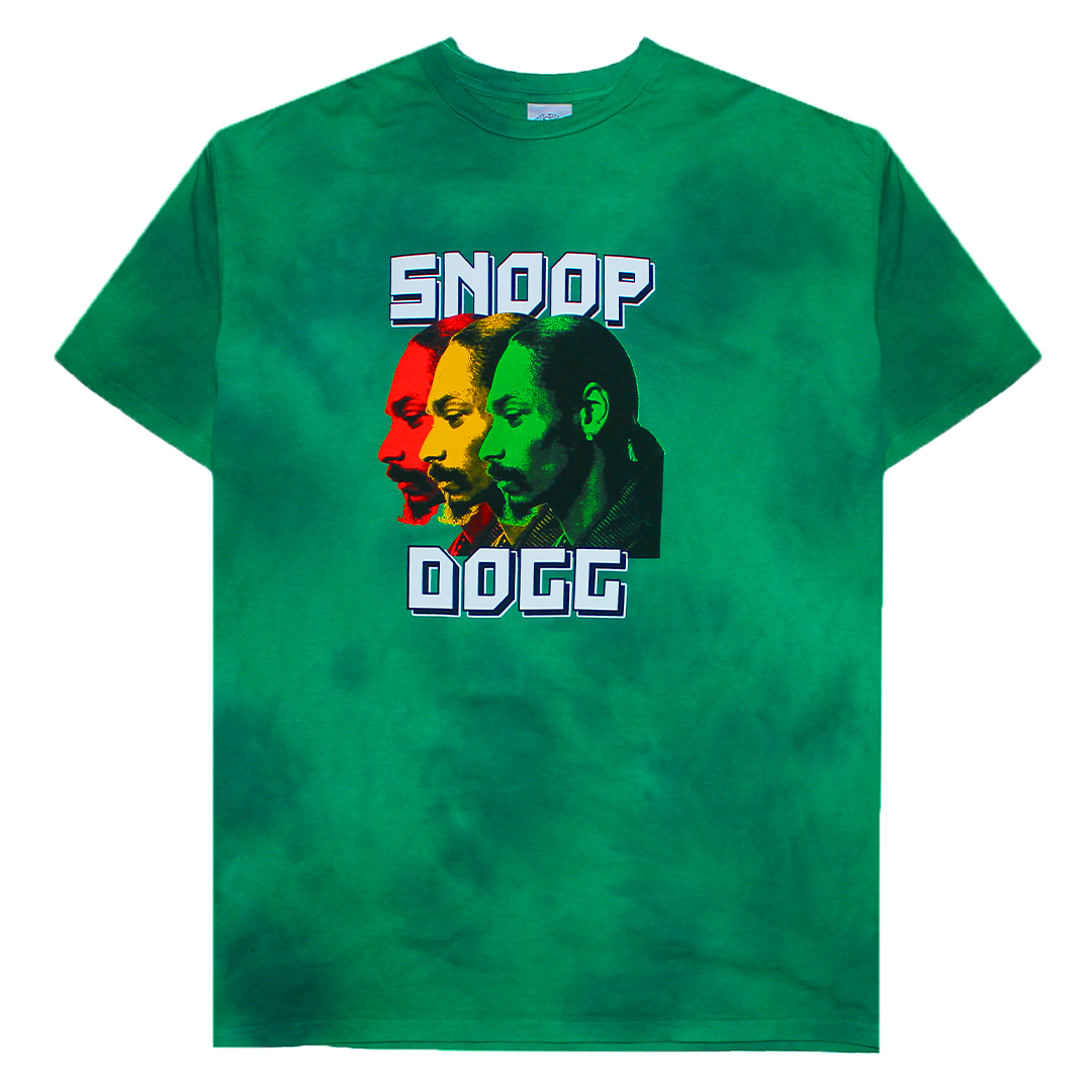 Cross Colours Snoop Dogg Transparent T Shirt - Green Tie Dye