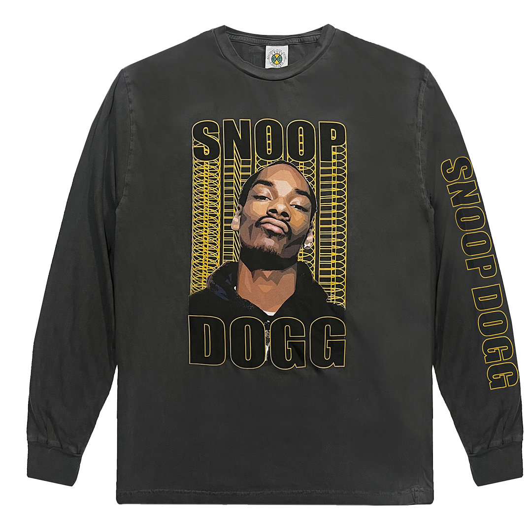 Cross Colours Snoop Dogg Gold LS T Shirt - Vintage Black