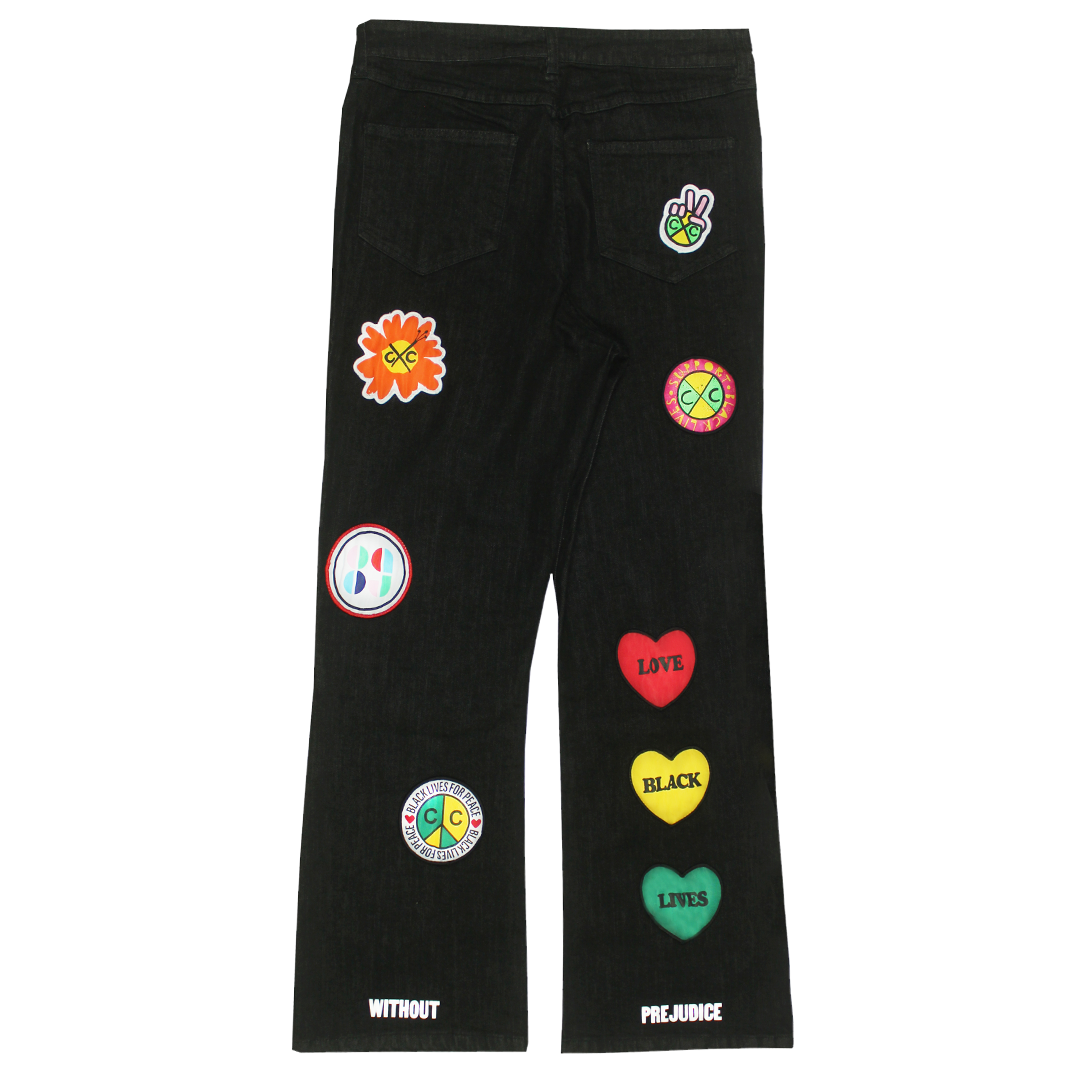 Cross Colours Empowerment Patches Relaxed Fit Jeans - Black