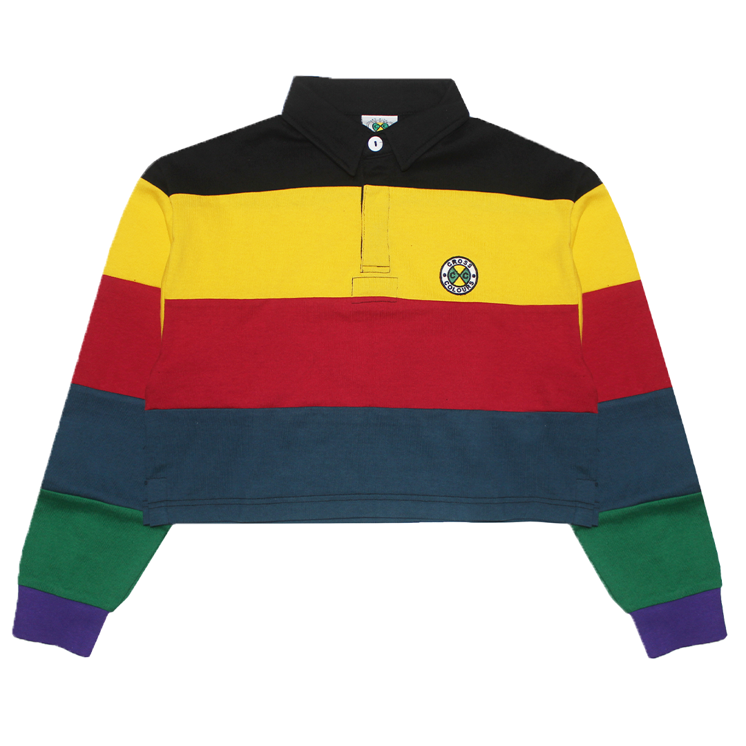 Cross Colours Retro Stripe Crop Rugby - Multi