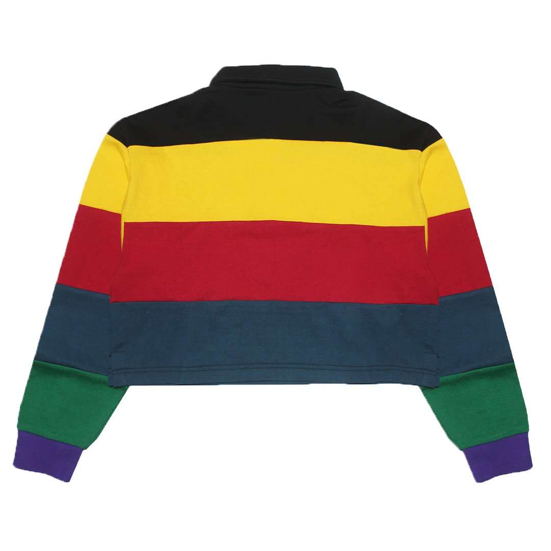 Cross Colours Retro Stripe Crop Rugby - Multi