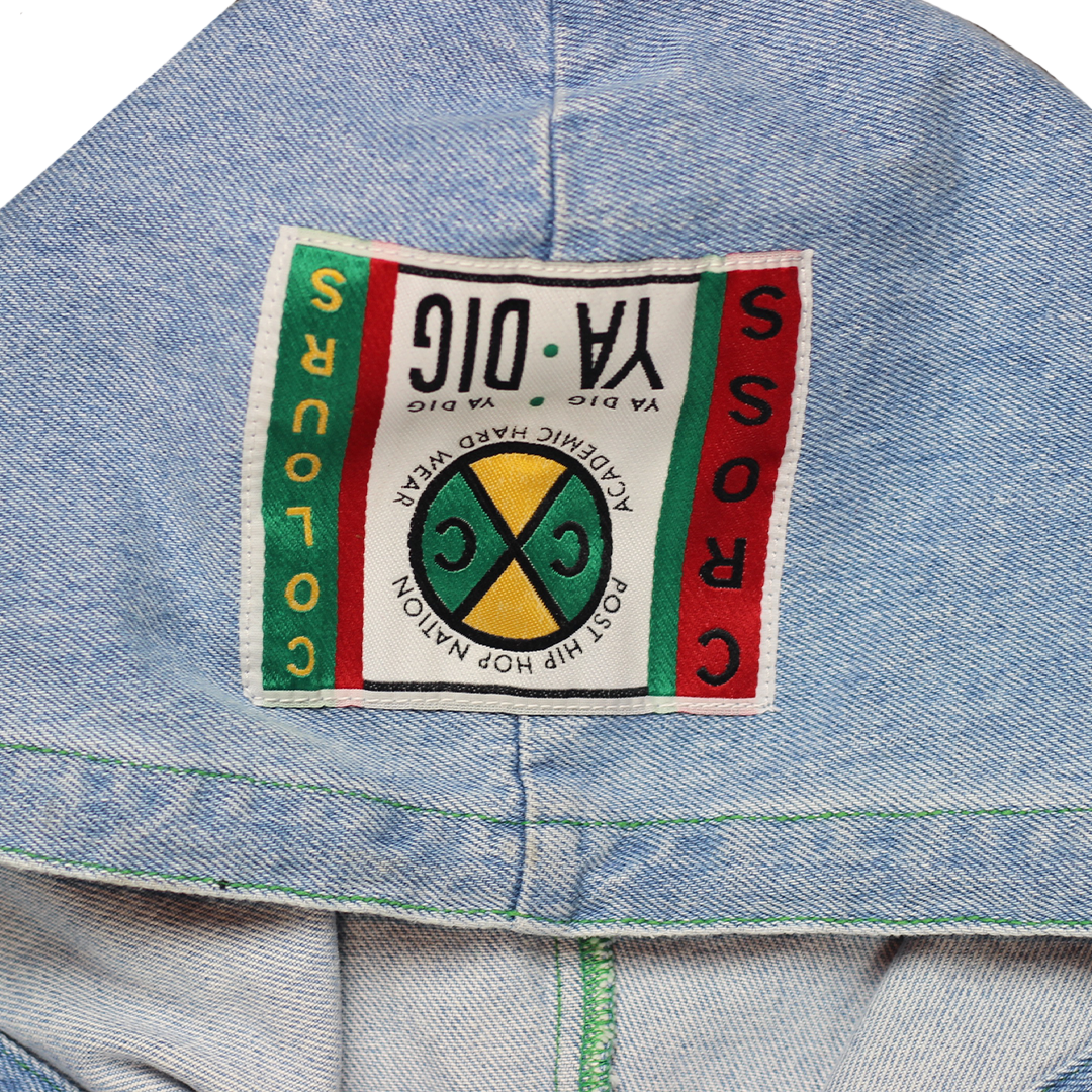 Cross Colours Denim Hooded Barn Jacket - Vintage Indigo