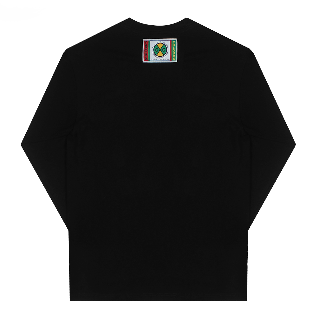 Cross Colours Label Logo L/S T-Shirt - Black
