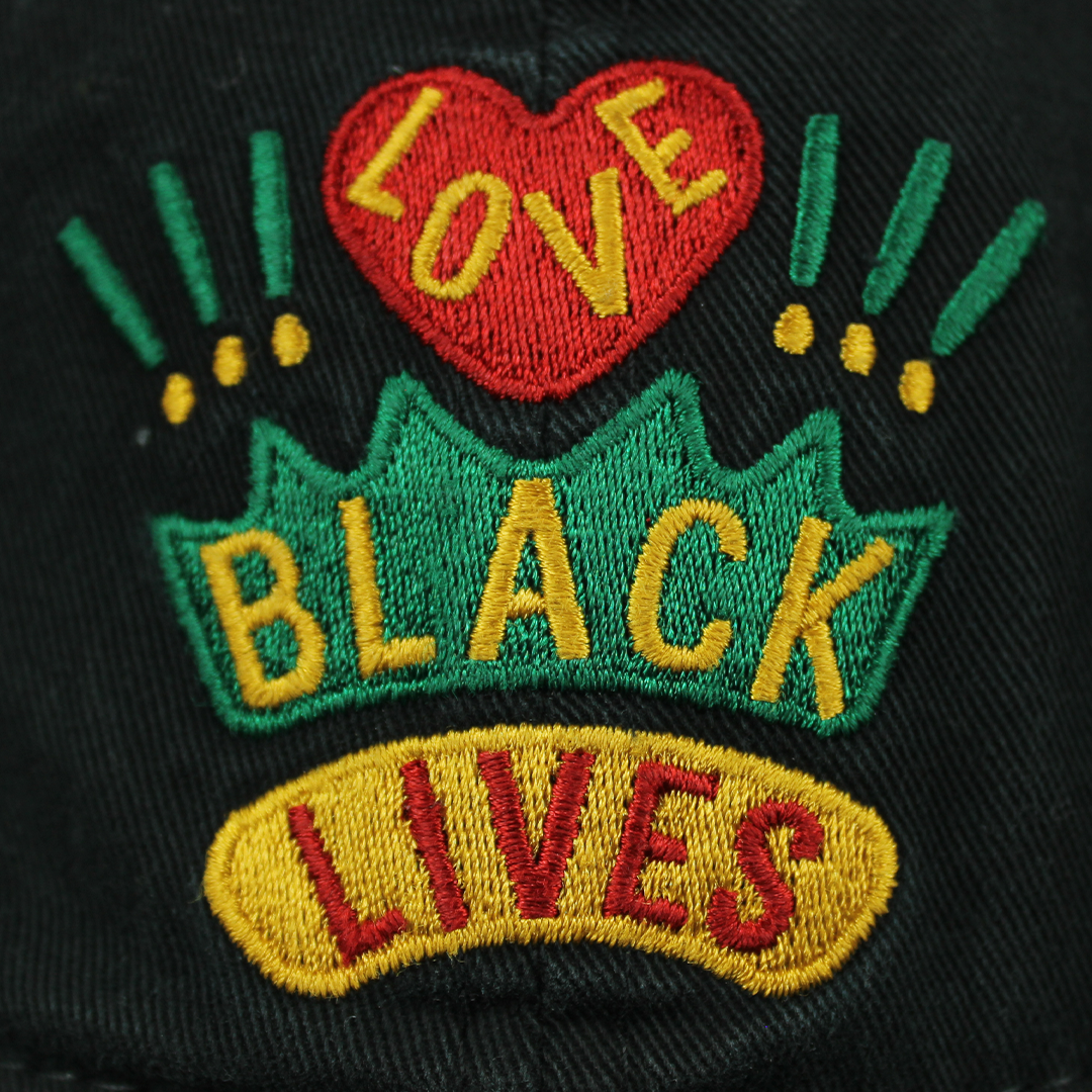 Cross Colours Love Black Lives Dad Hat - Black