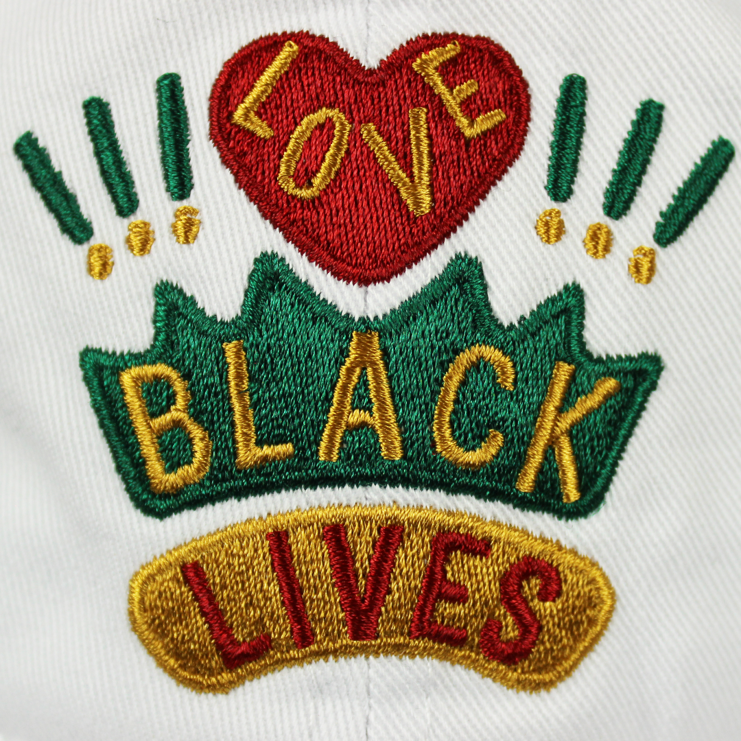 Cross Colours Love Black Lives Dad Hat - White