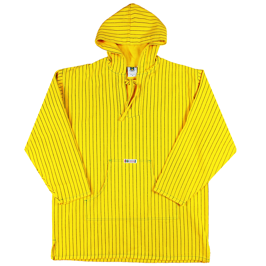 Cross Colours Brushed Twill Poncho - Yellow Pinstripe