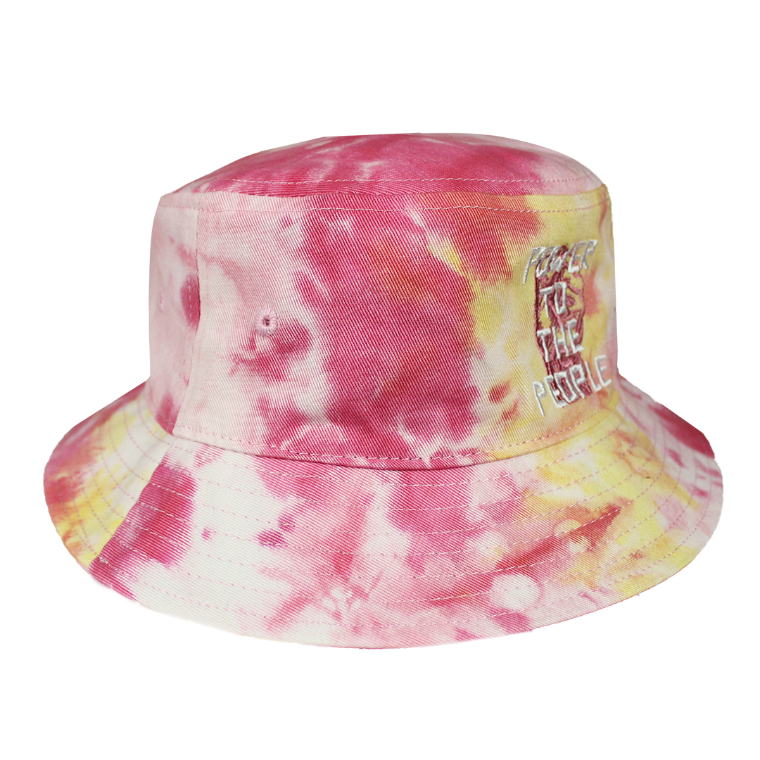 Cross Colours Power To The People Bucket Hat - Tie Dye (Pink/Yellow)
