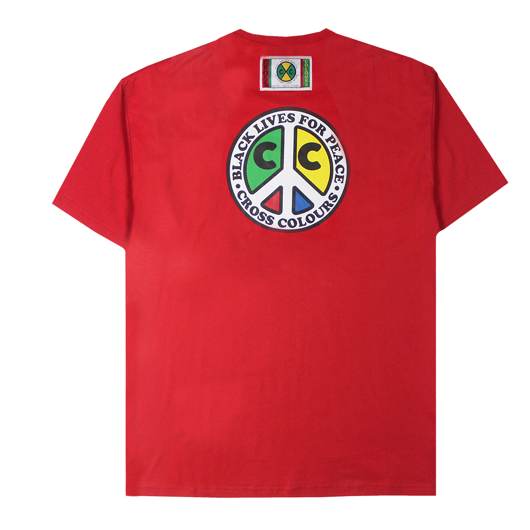Cross Colours Black Lives For Peace T Shirt - Red