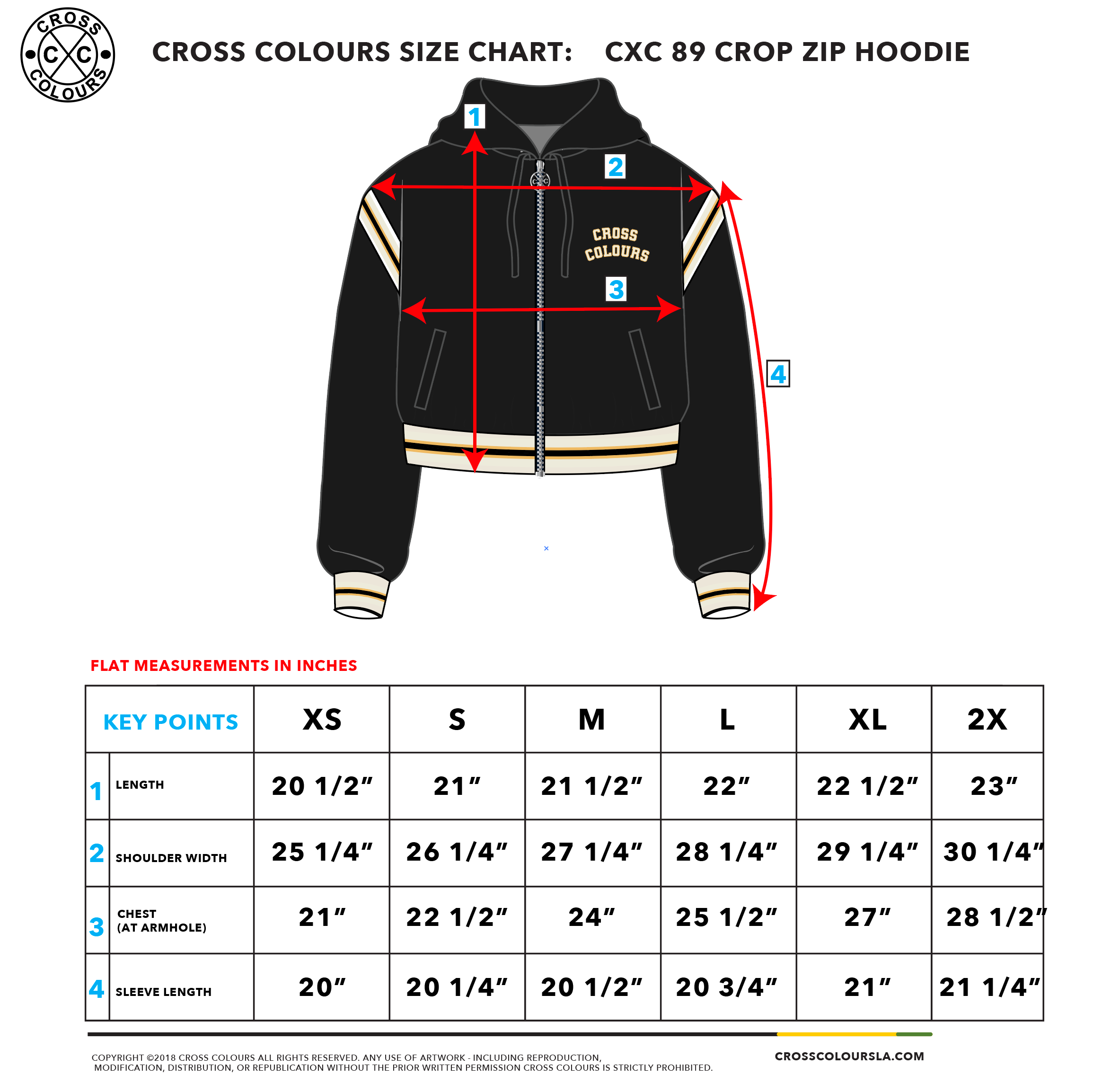 Cross Colours 89 Black Crop Zip Hoodie - Black