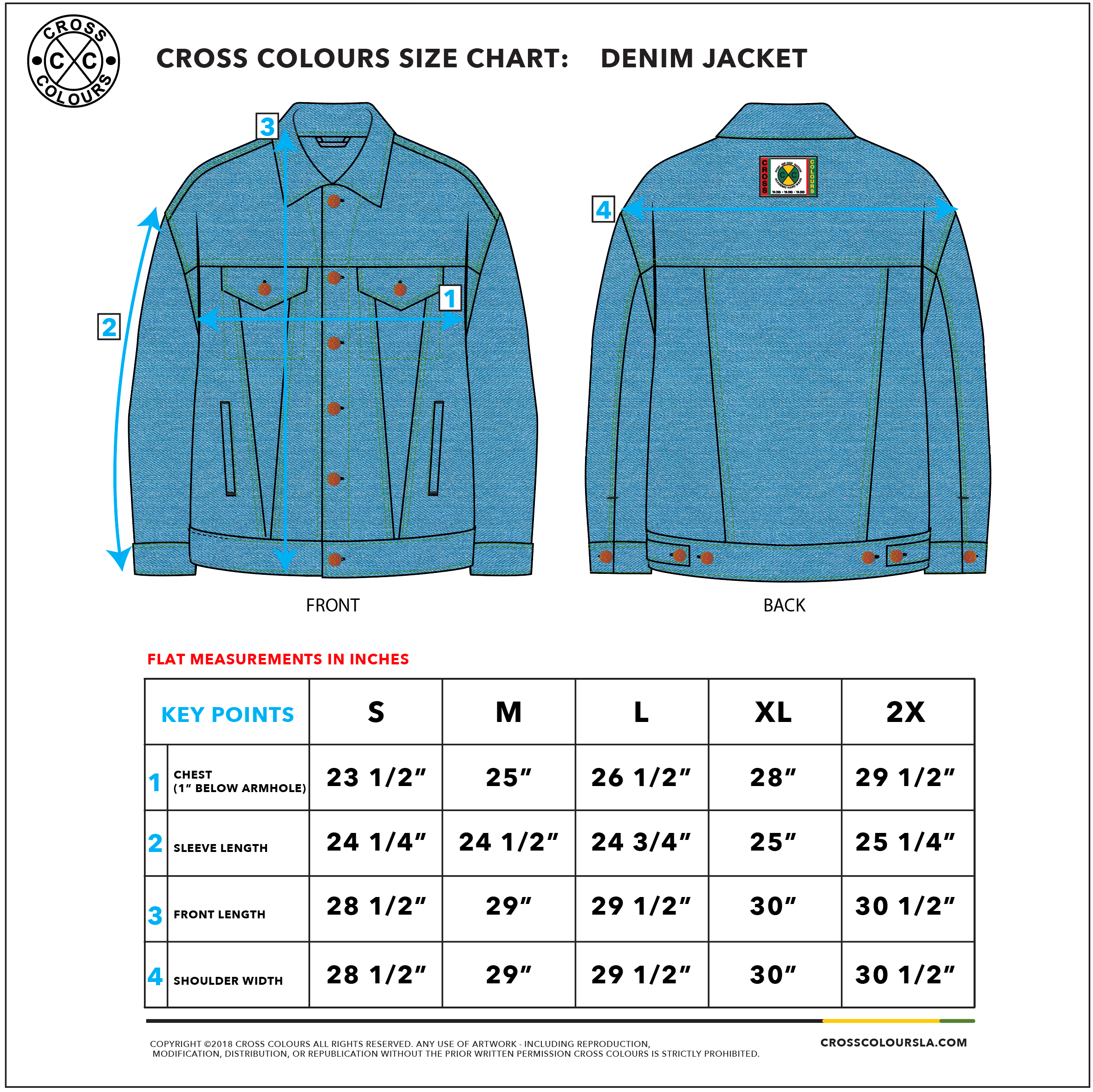 Cross Colours Denim Oversize Jacket - Vintage Blue