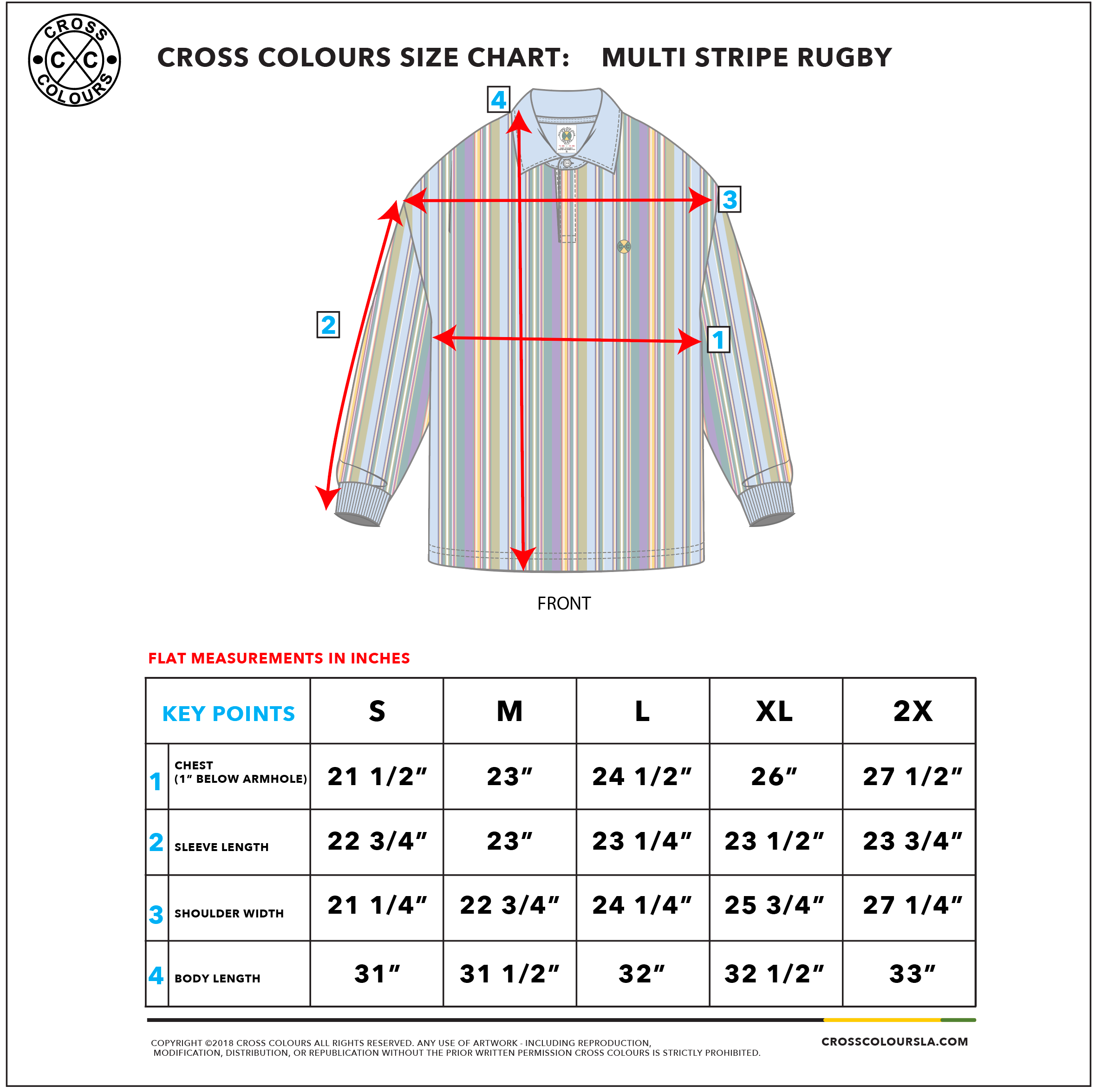Cross Colours Retro Stripe Rugby - Multi