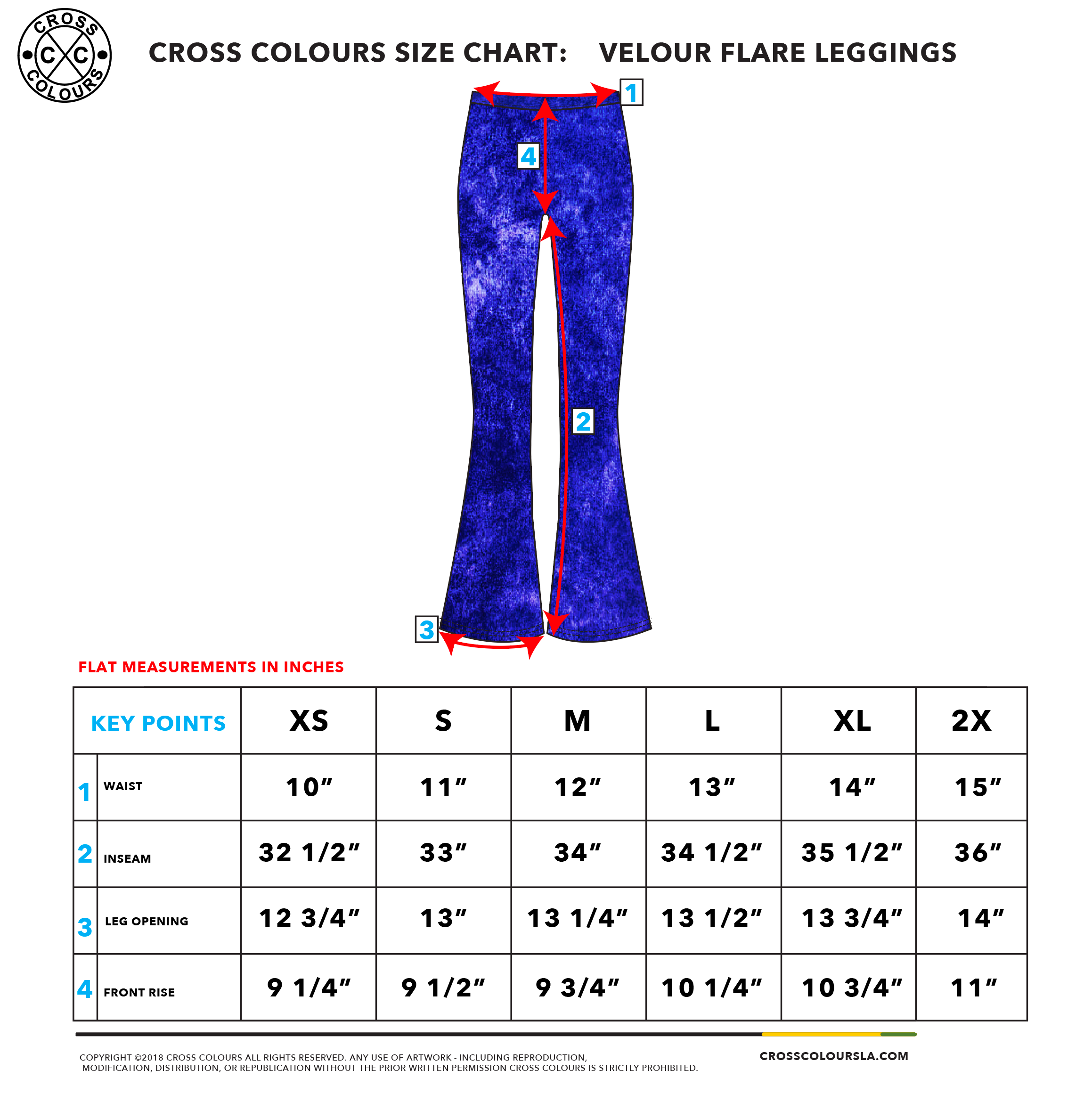 Cross Colours Mineral Wash Velour Flare Leggings - Mineral Navy