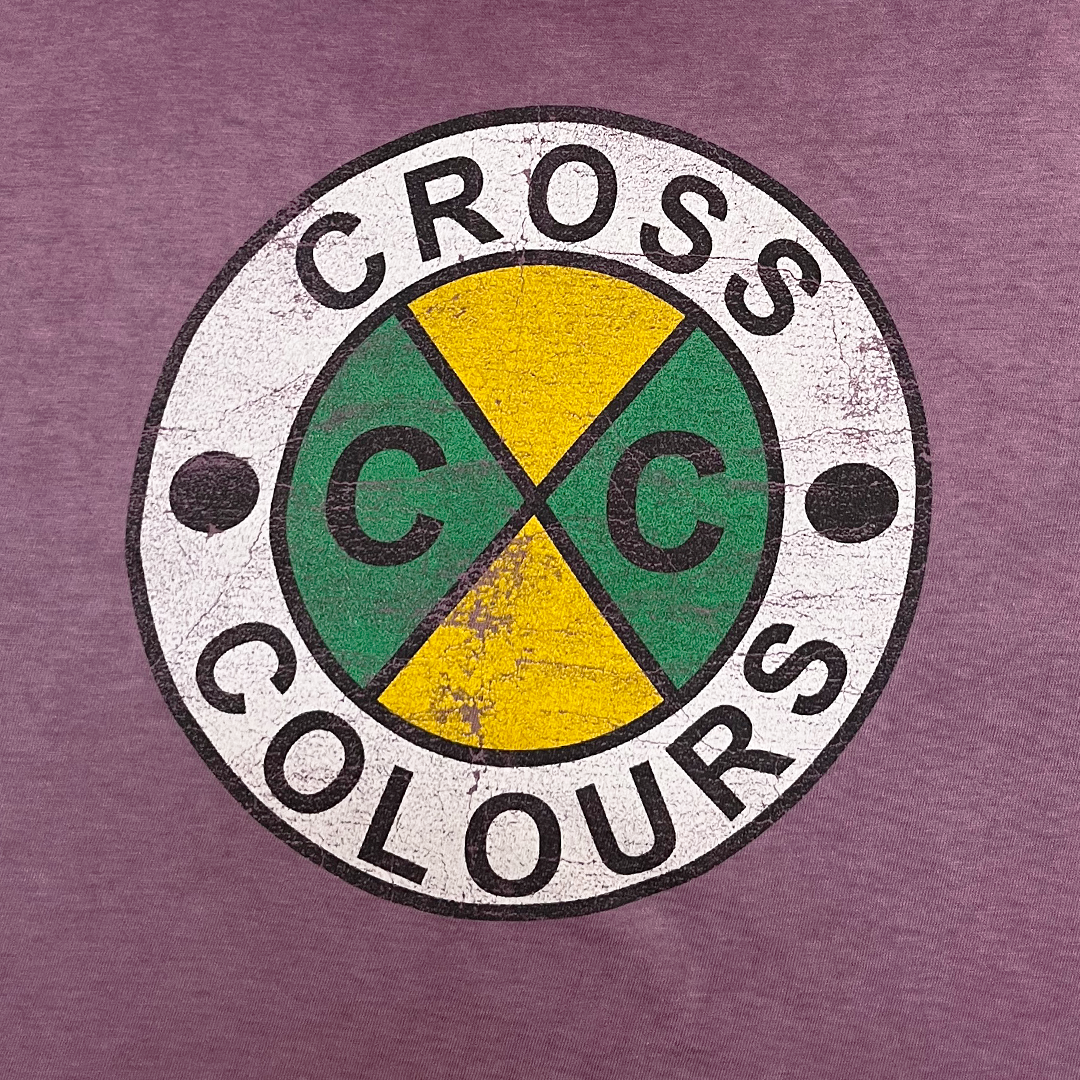 Cross Colours Vintage Circle Logo Long Sleeve Tshirt - Vintage Amethyst